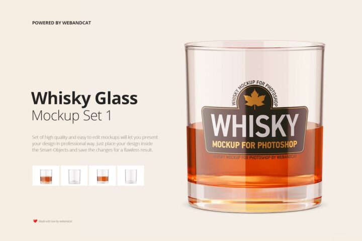Whiskey Nosing Glass w/Box Mockup - Free Download Images High